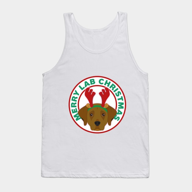 Merry Christmas Chocolate Lab Tank Top by CafePretzel